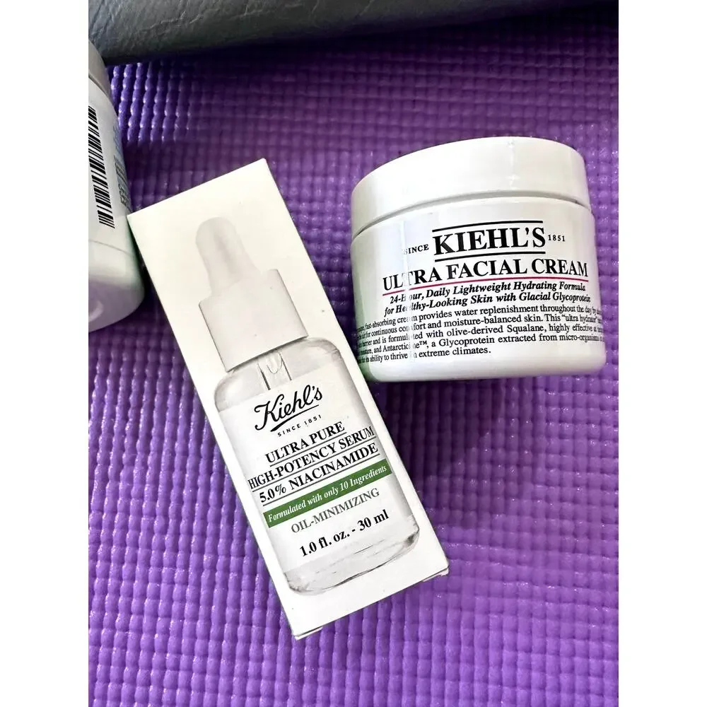 New Kiehls Gift Set Skincare serum, ultra facial cream deep pore cleansing mask